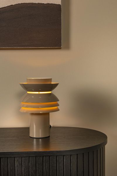 Lucide YINDRA - Table lamp - Ø 17,5 cm - 1xE27 - Taupe - Vibes